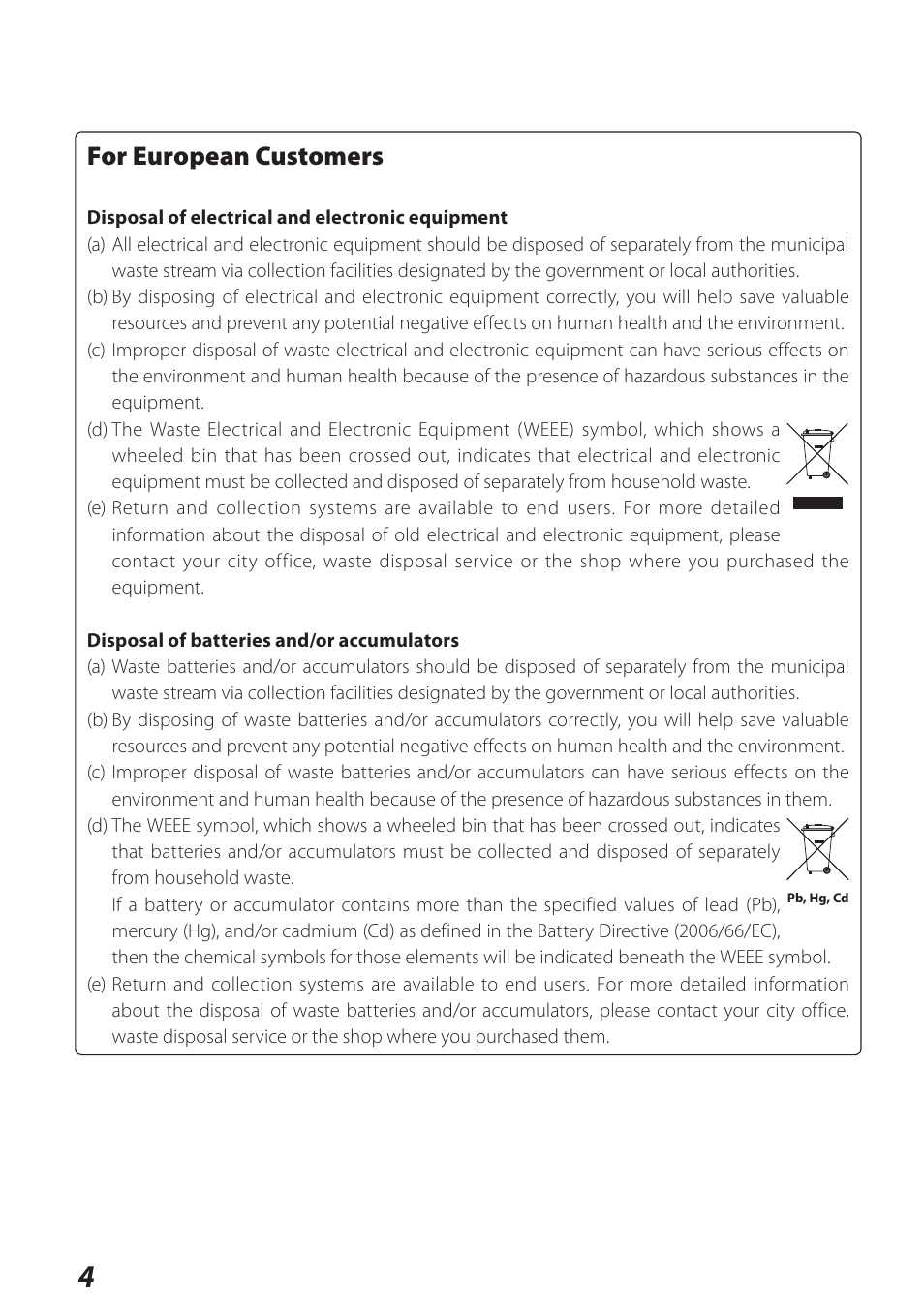 English, For european customers | Teac DS-H01DIGITAL DOCKING STATION 3D0806920B User Manual | Page 4 / 48