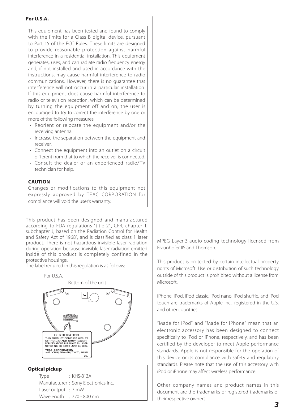 Teac SR-L280i User Manual | Page 3 / 100