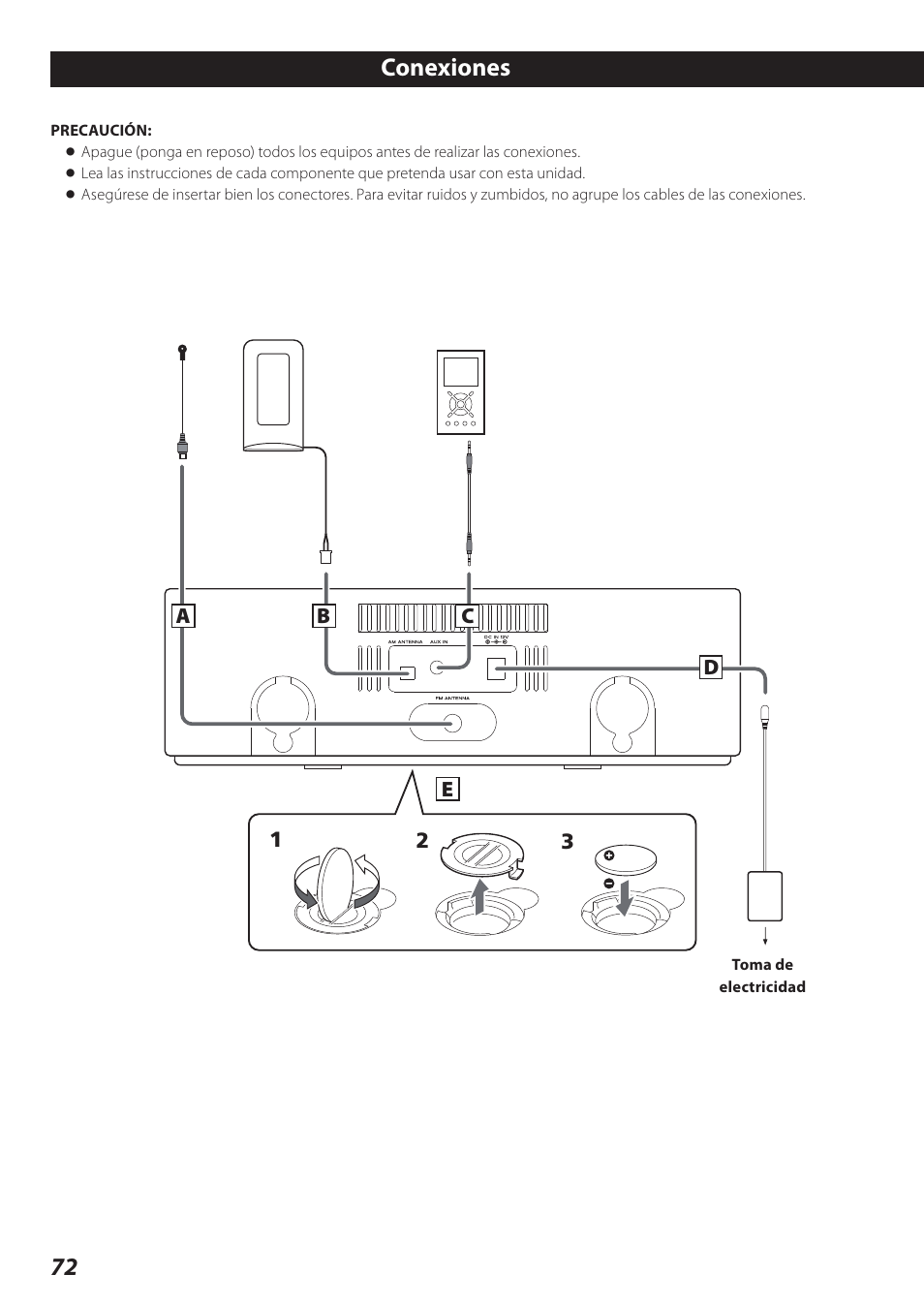 Conexiones, 72 conexiones | Teac SR-L280i User Manual | Page 72 / 100