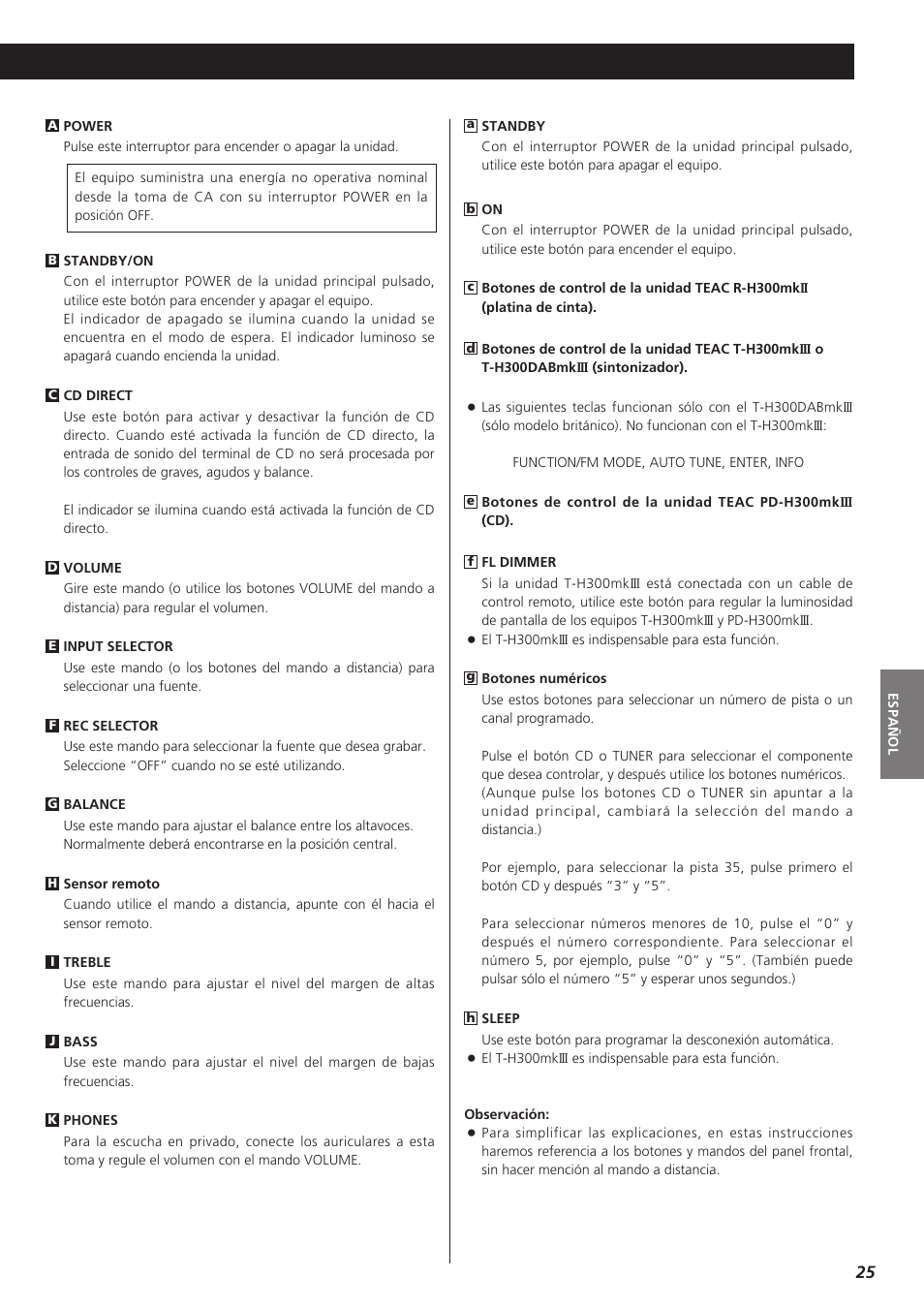 Teac A-H300mkIII User Manual | Page 25 / 28