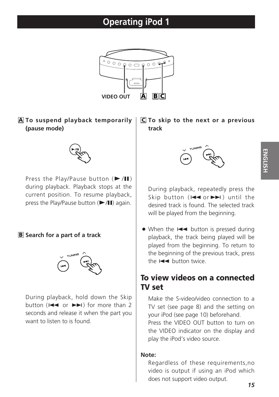 Operating ipod, Operating ipod 1 | Teac SR-LX5i User Manual | Page 15 / 64