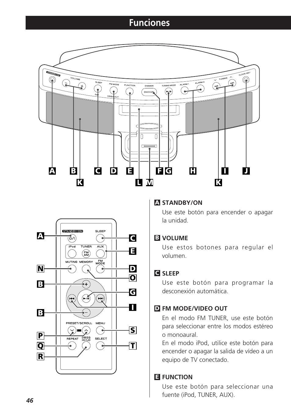 Funciones | Teac SR-LX5i User Manual | Page 46 / 64