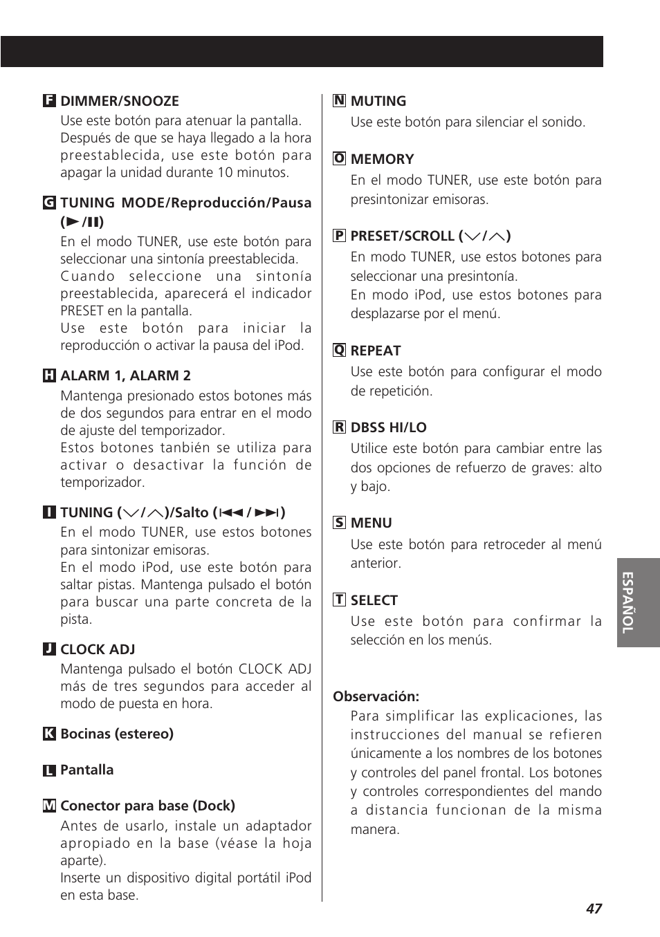 Teac SR-LX5i User Manual | Page 47 / 64