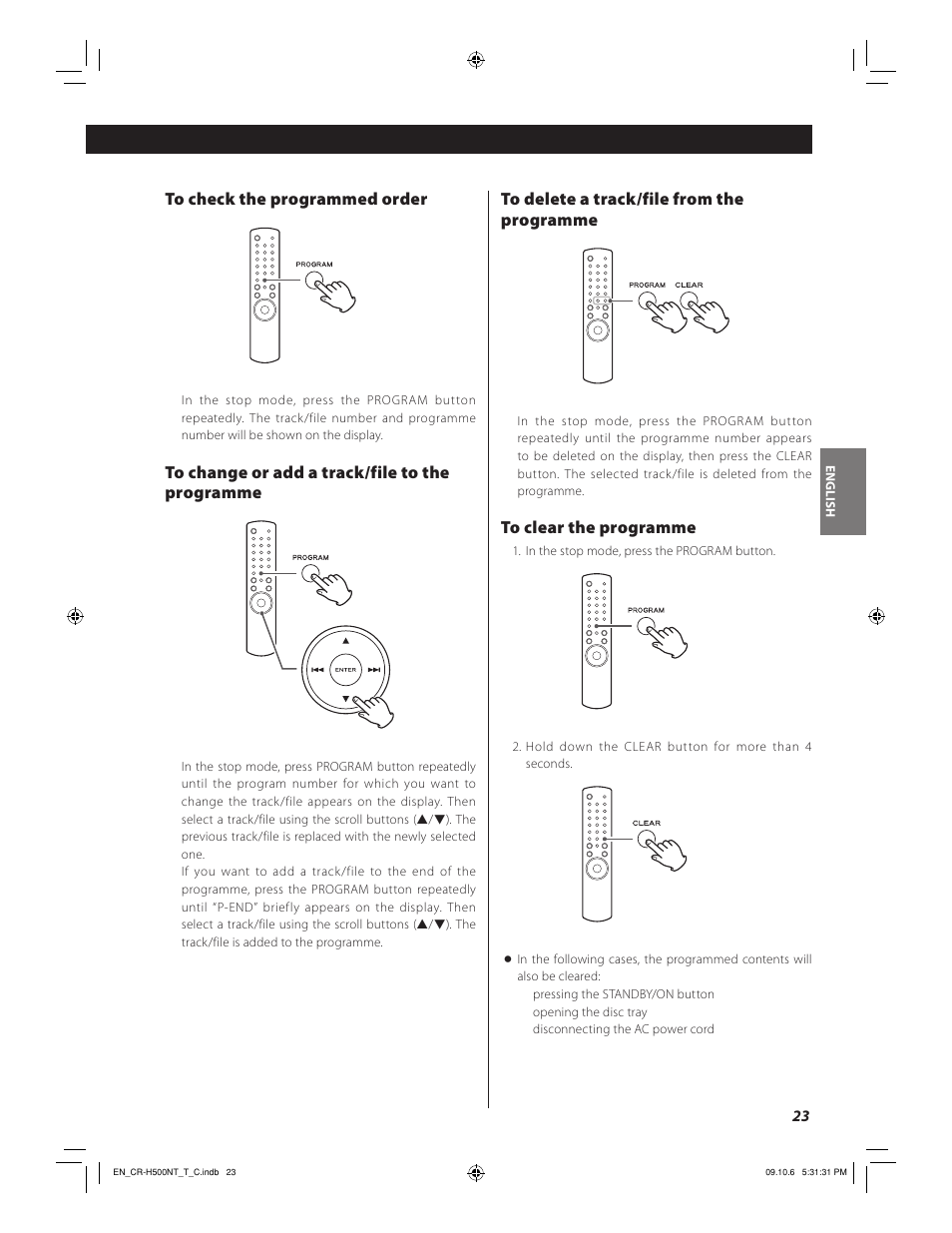 Teac CR-H500NT User Manual | Page 23 / 55