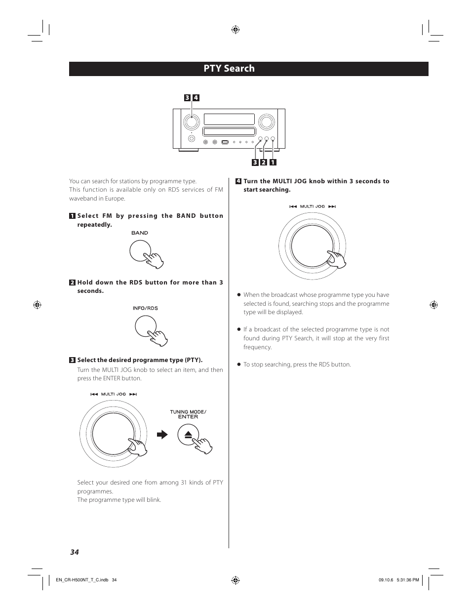 Pty search | Teac CR-H500NT User Manual | Page 34 / 55