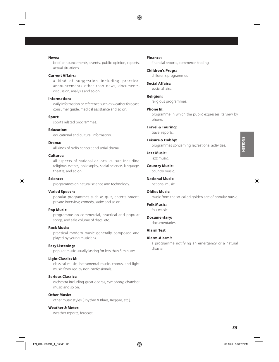 Teac CR-H500NT User Manual | Page 35 / 55