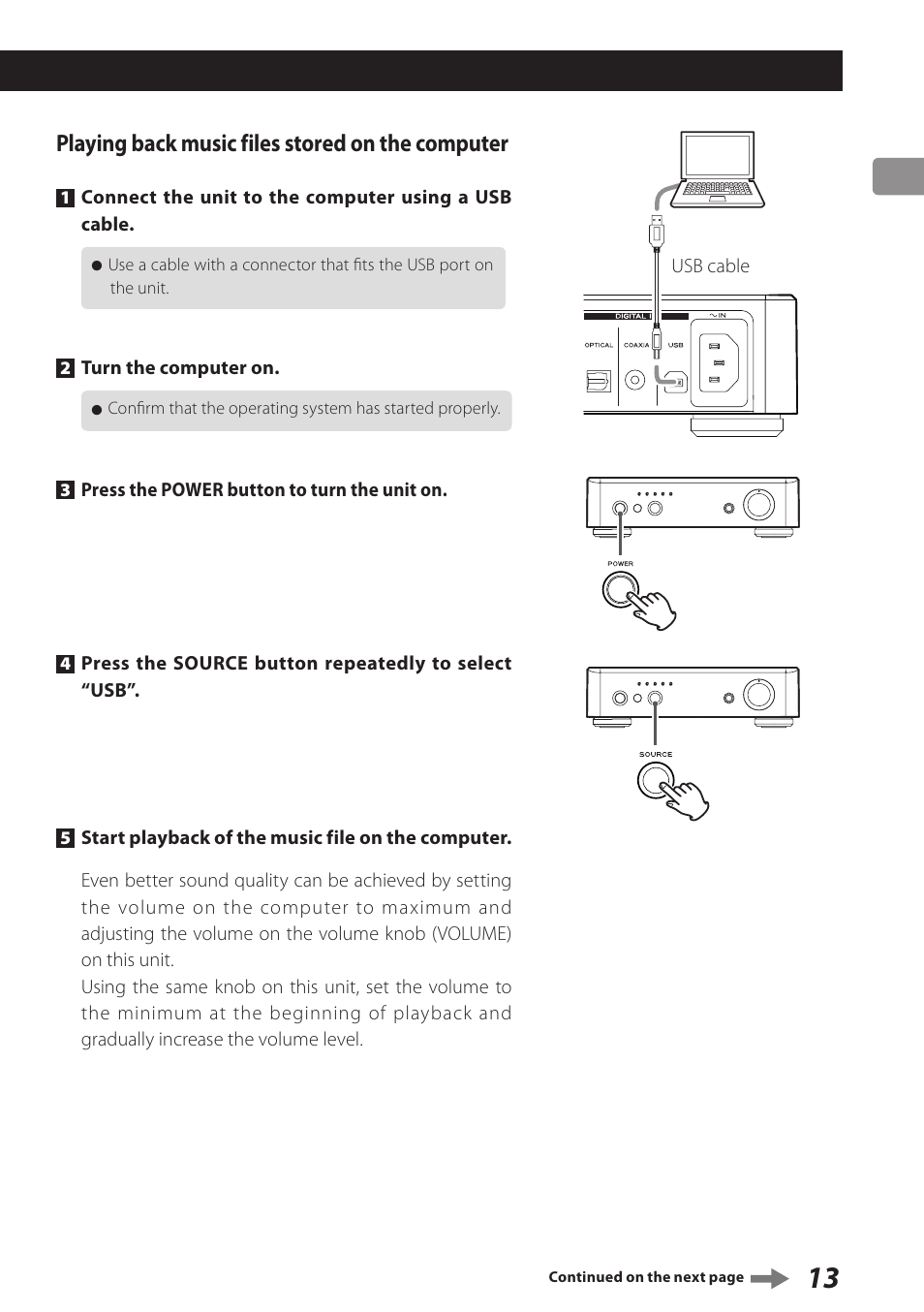 Teac USB DAC Integrated Amplifier A-H01 User Manual | Page 13 / 48