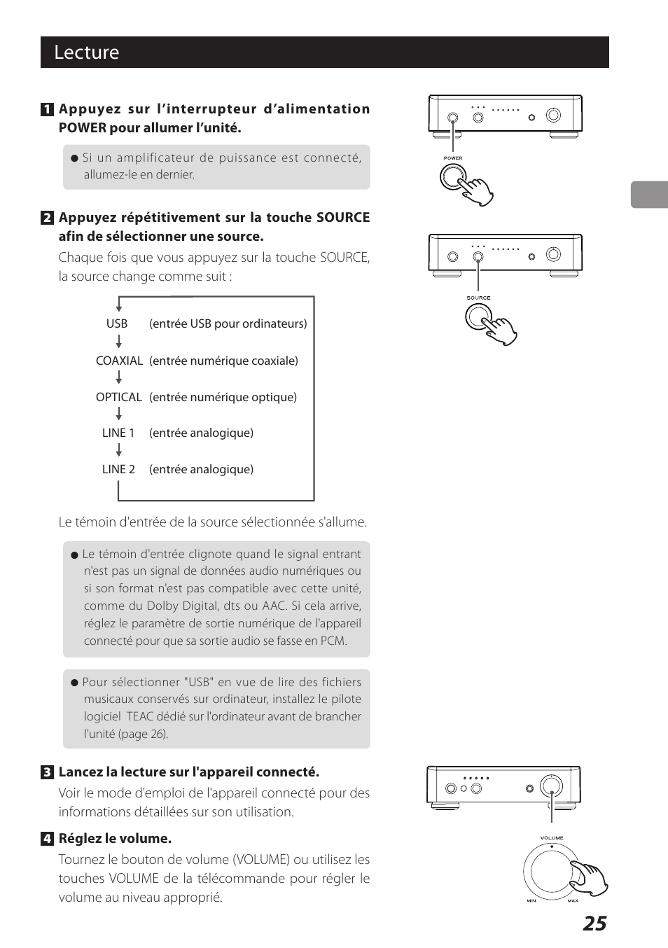 Lecture | Teac USB DAC Integrated Amplifier A-H01 User Manual | Page 25 / 48