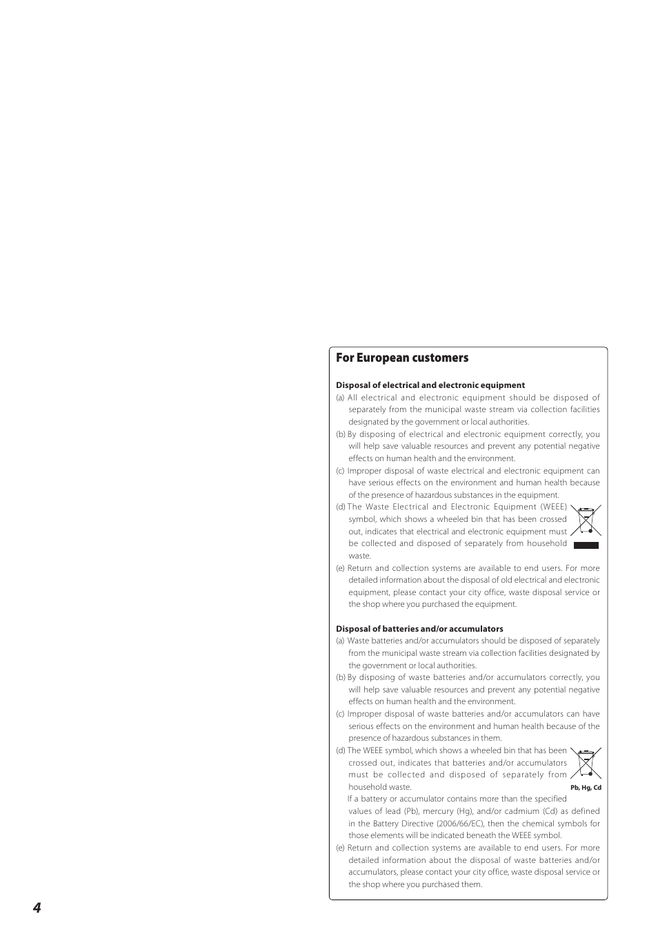 For european customers | Teac CD Recorder/Reverse Cassette Deck AD-RW900 User Manual | Page 4 / 52