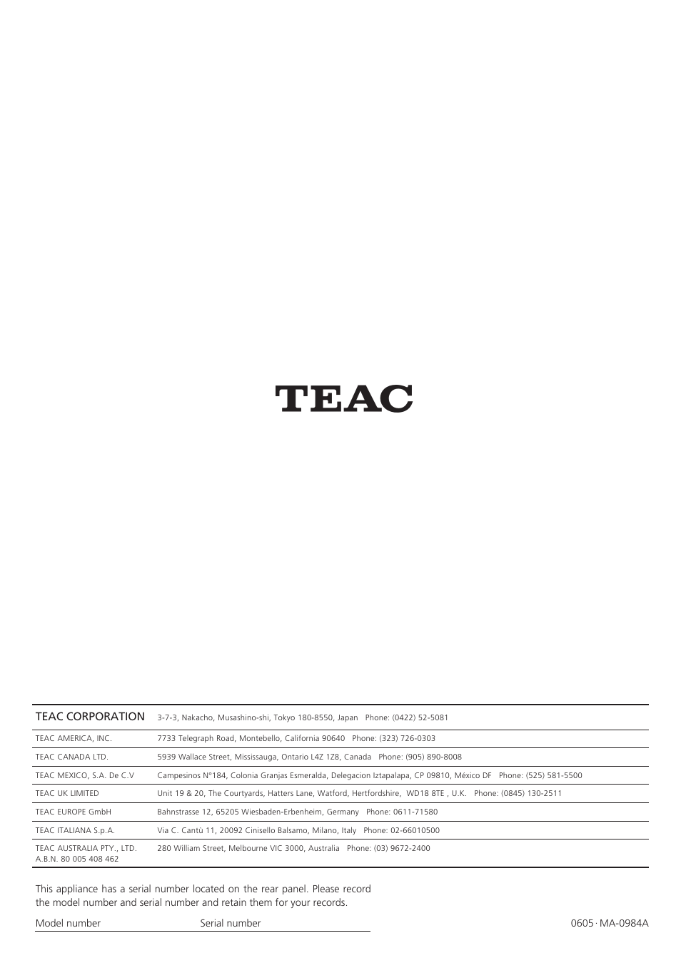 Teac CD-X9 User Manual | Page 24 / 24