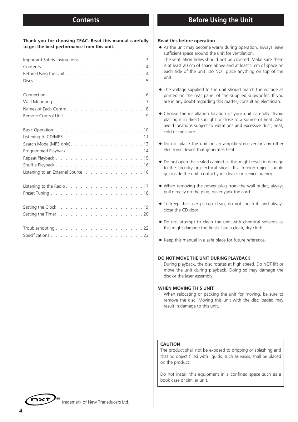 Teac CD-X9 User Manual | Page 4 / 24