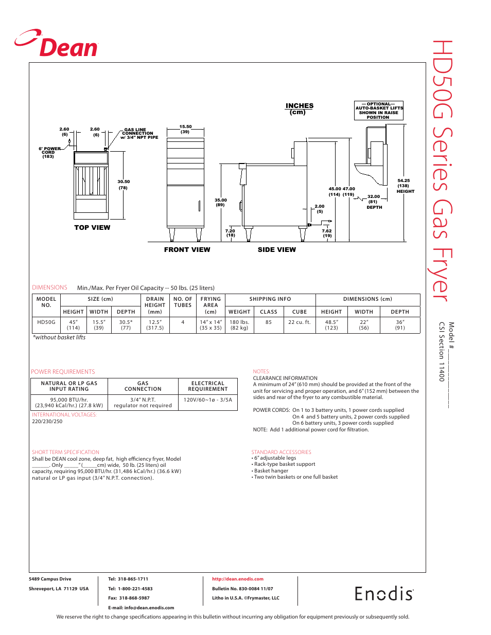 Hd 50 g s eri es g as fr ye r, Dean | Teac HD50G User Manual | Page 2 / 2