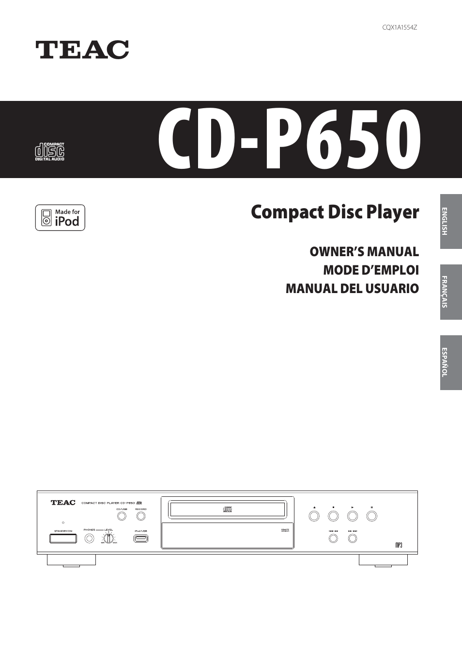 Teac CD-P650 User Manual | 76 pages