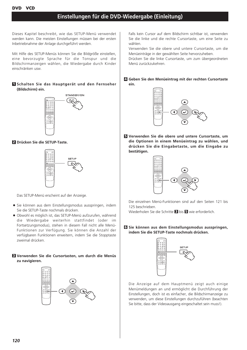 Einstellungen für die dvd-wiedergabe (einleitung) | Teac DR-H300 User Manual | Page 120 / 136