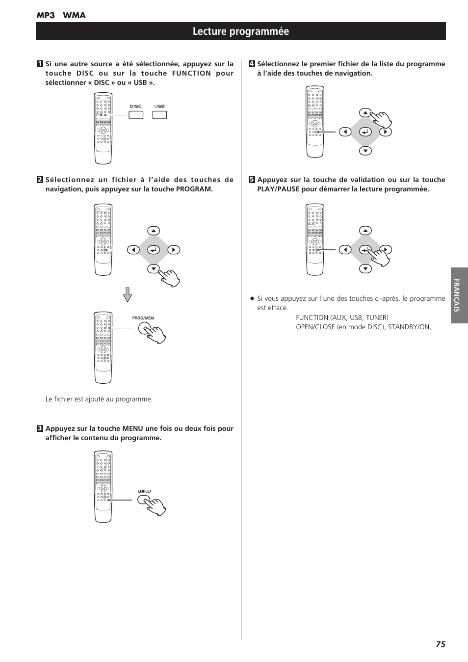 Lecture programmée | Teac DR-H300 User Manual | Page 75 / 136