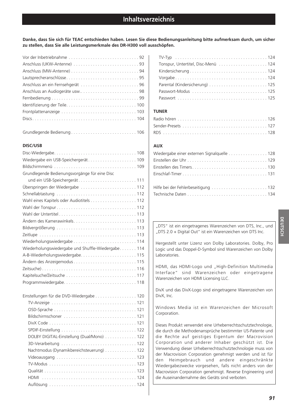 Teac DR-H300 User Manual | Page 91 / 136