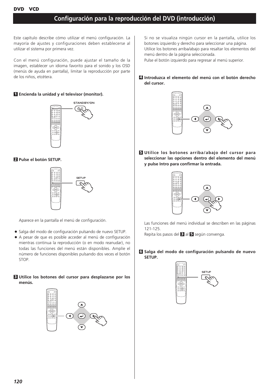 Configuración para la reproducción del dvd | Teac DVD Receiver DR-H300 User Manual | Page 120 / 136