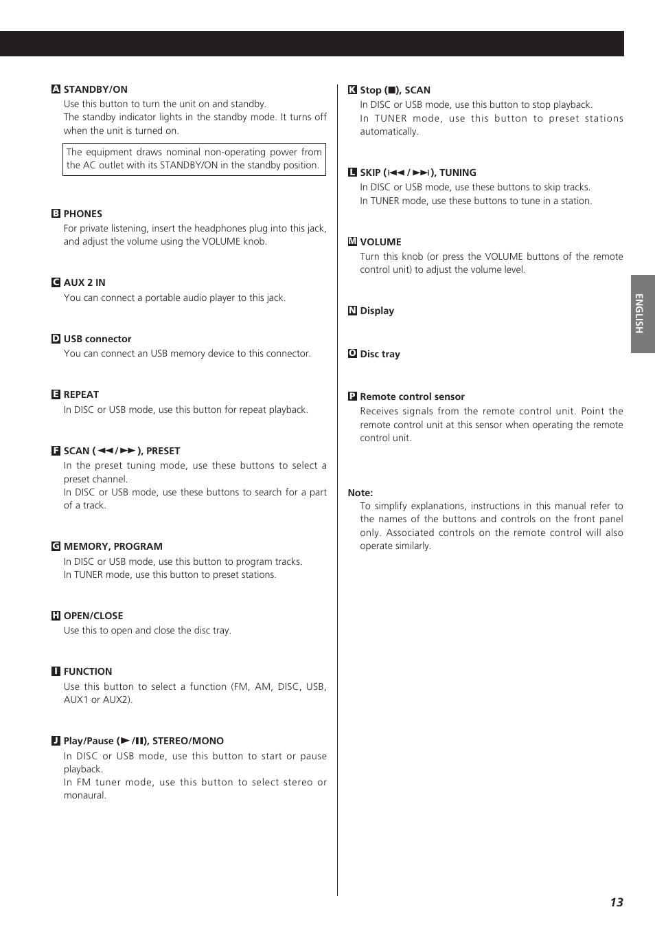 Teac DVD Receiver DR-H300 User Manual | Page 13 / 136