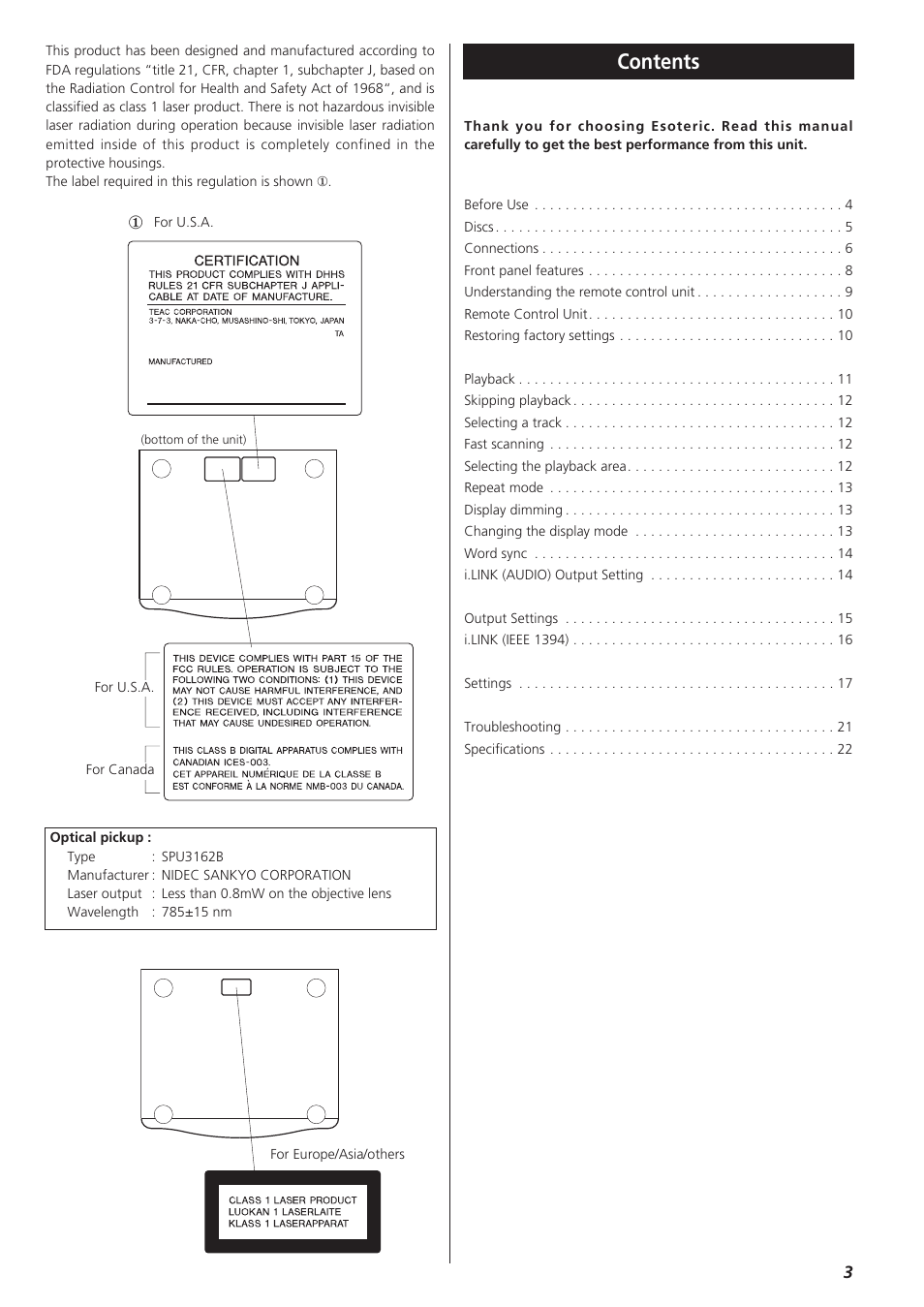 Teac SZ-1 User Manual | Page 3 / 24