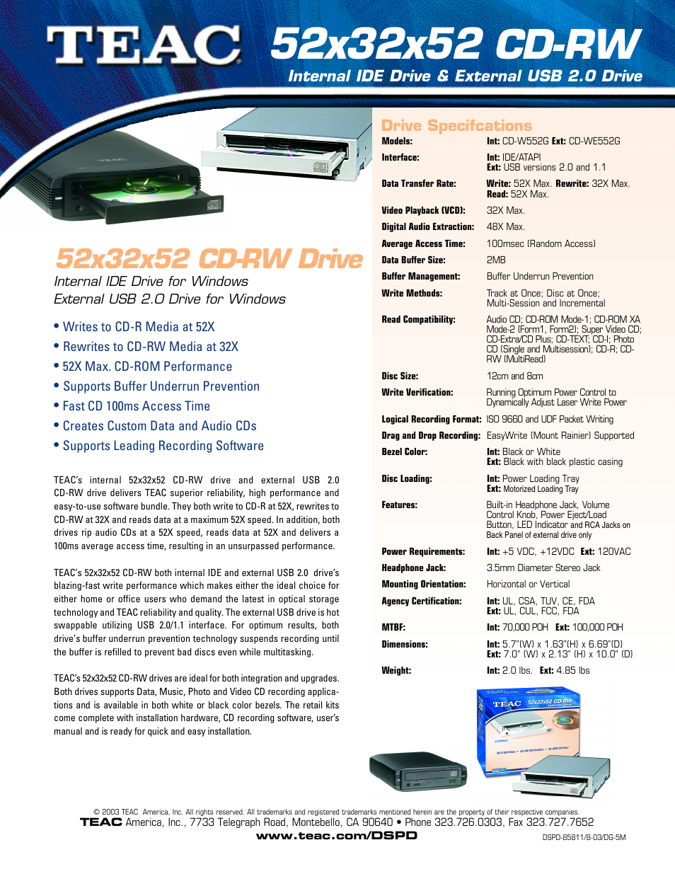 Teac CD-WE552G User Manual | 1 page