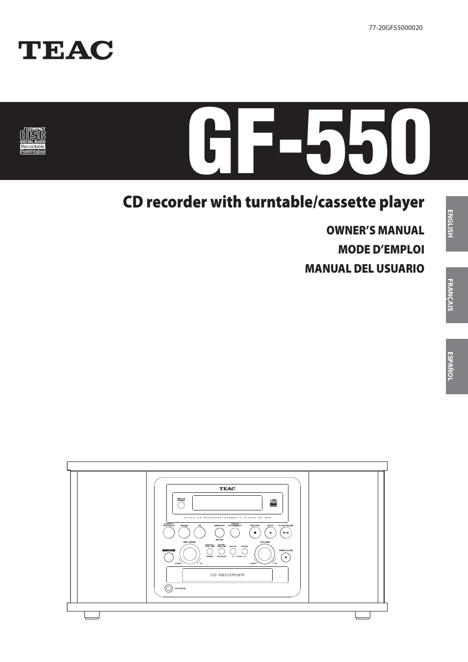 Teac GF-550 User Manual | 96 pages