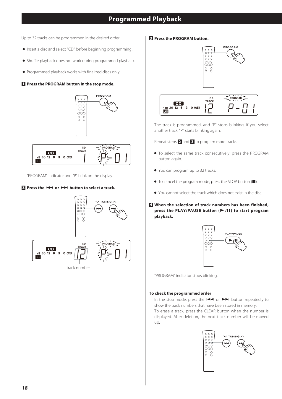 Programmed playback | Teac GF-550 User Manual | Page 18 / 96