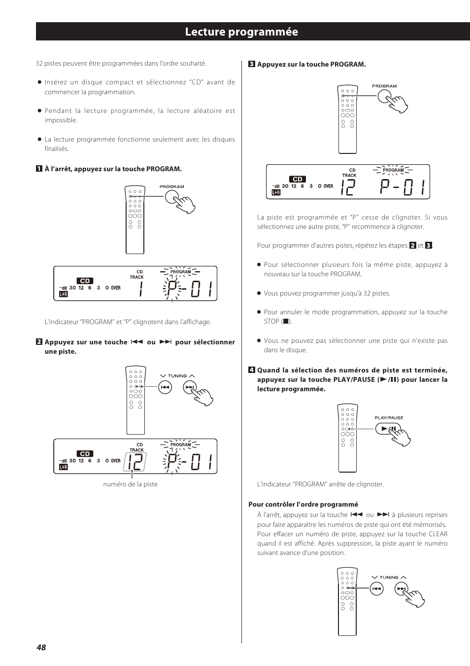 Lecture programmée | Teac GF-550 User Manual | Page 48 / 96