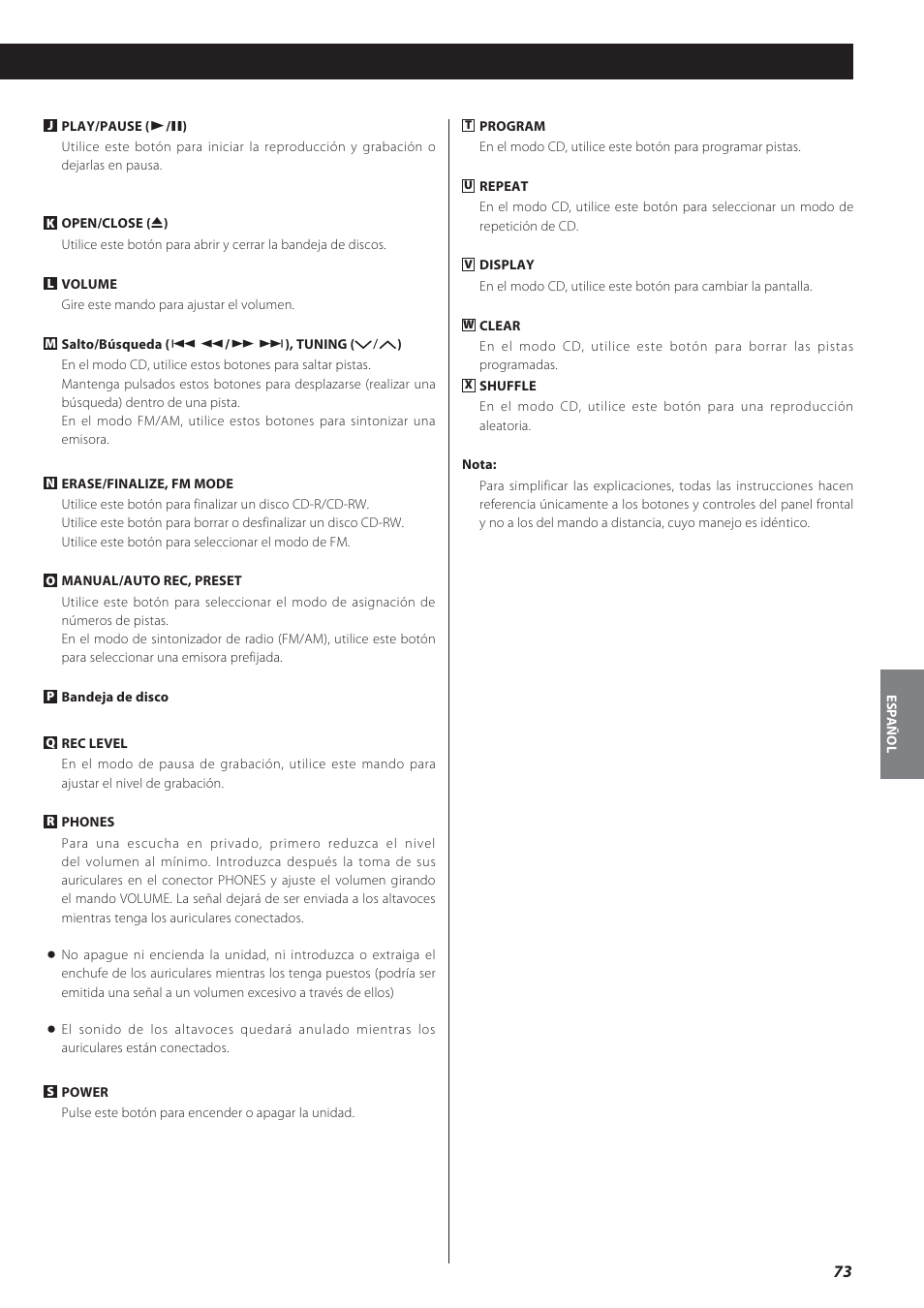 Teac GF-550 User Manual | Page 73 / 96