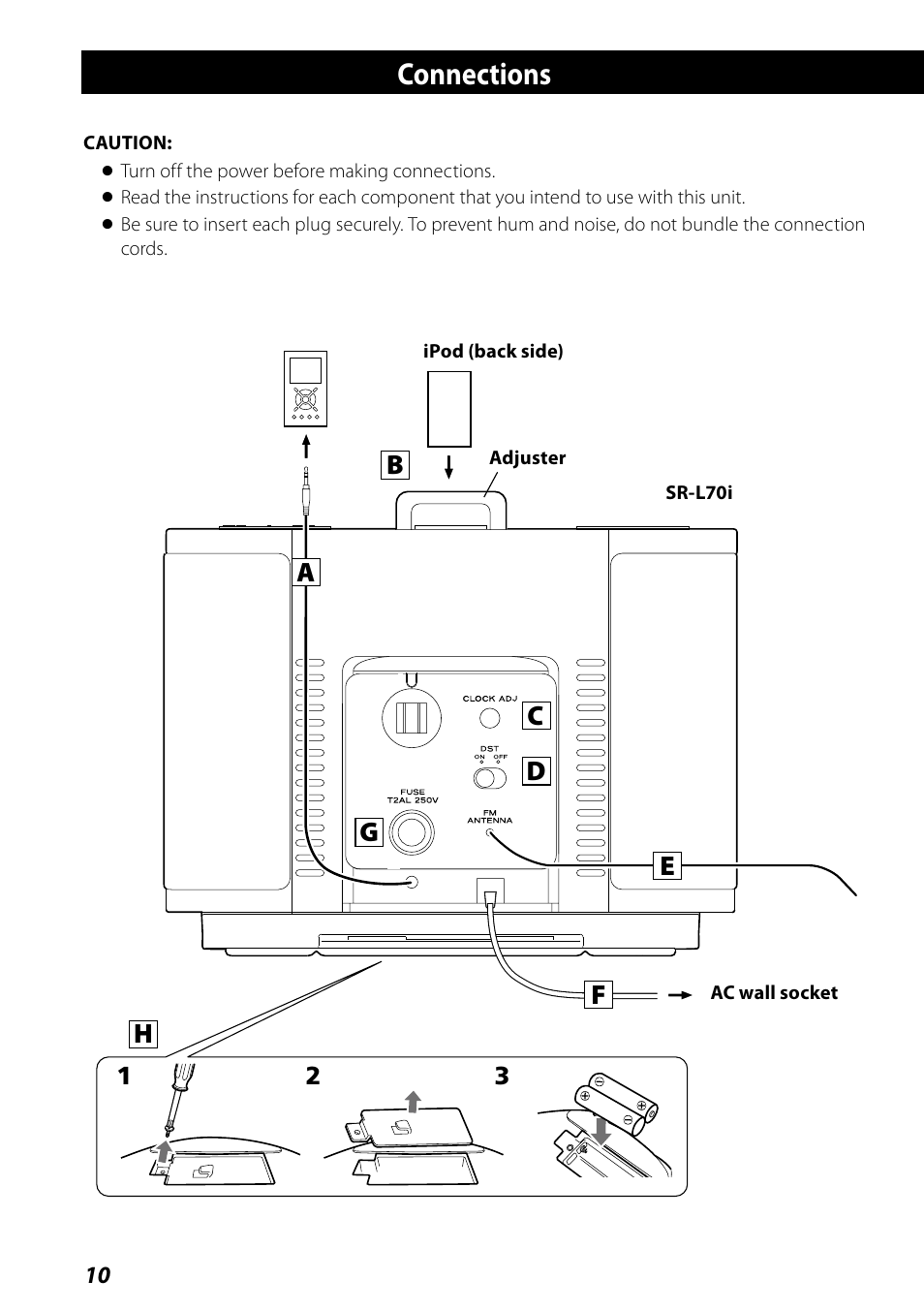 Connections | Teac SR-L70i User Manual | Page 10 / 72