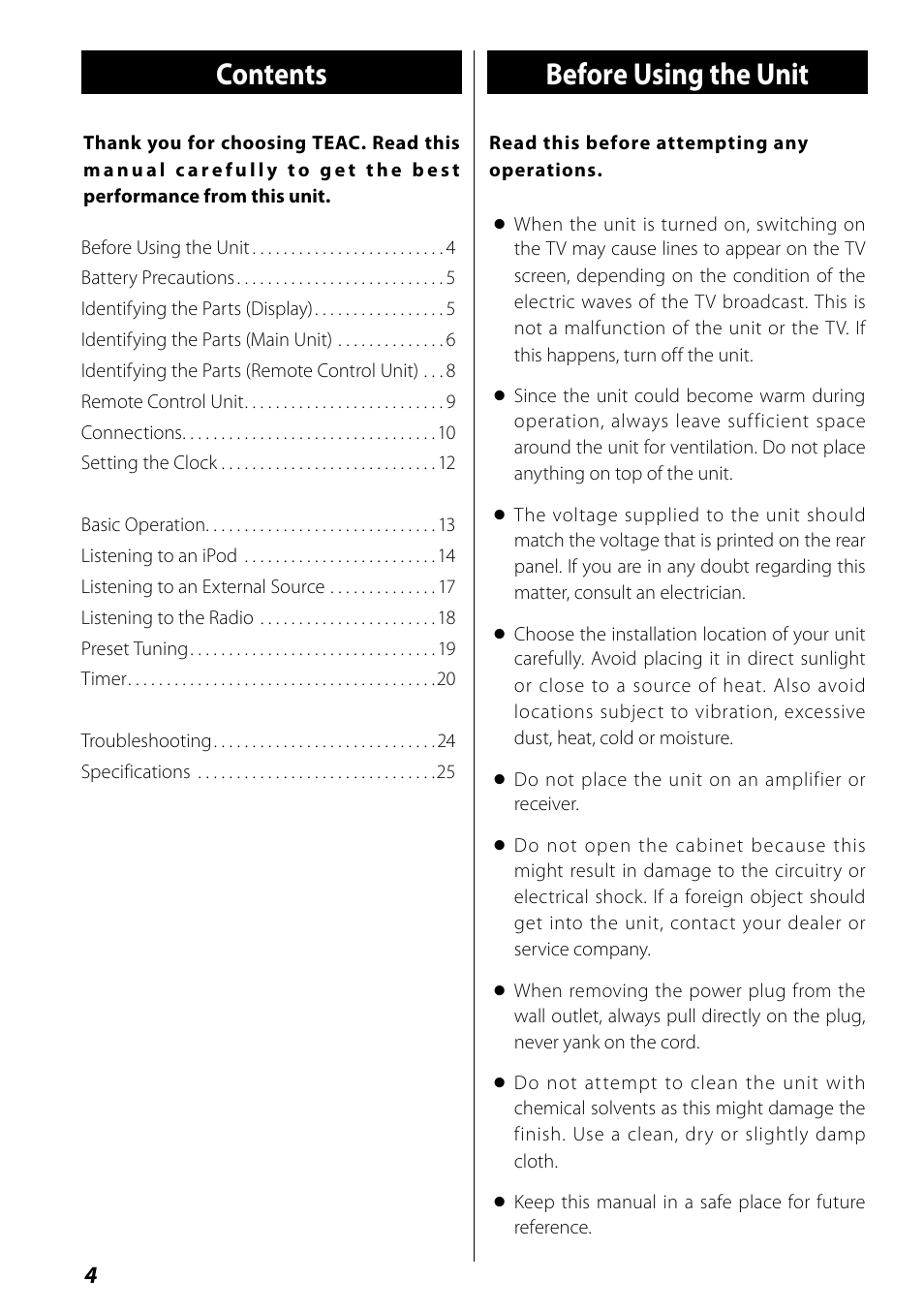 Teac SR-L70i User Manual | Page 4 / 72