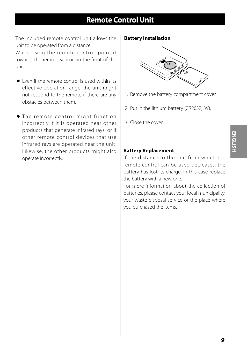 Remote control unit, Connections | Teac SR-L70i User Manual | Page 9 / 72