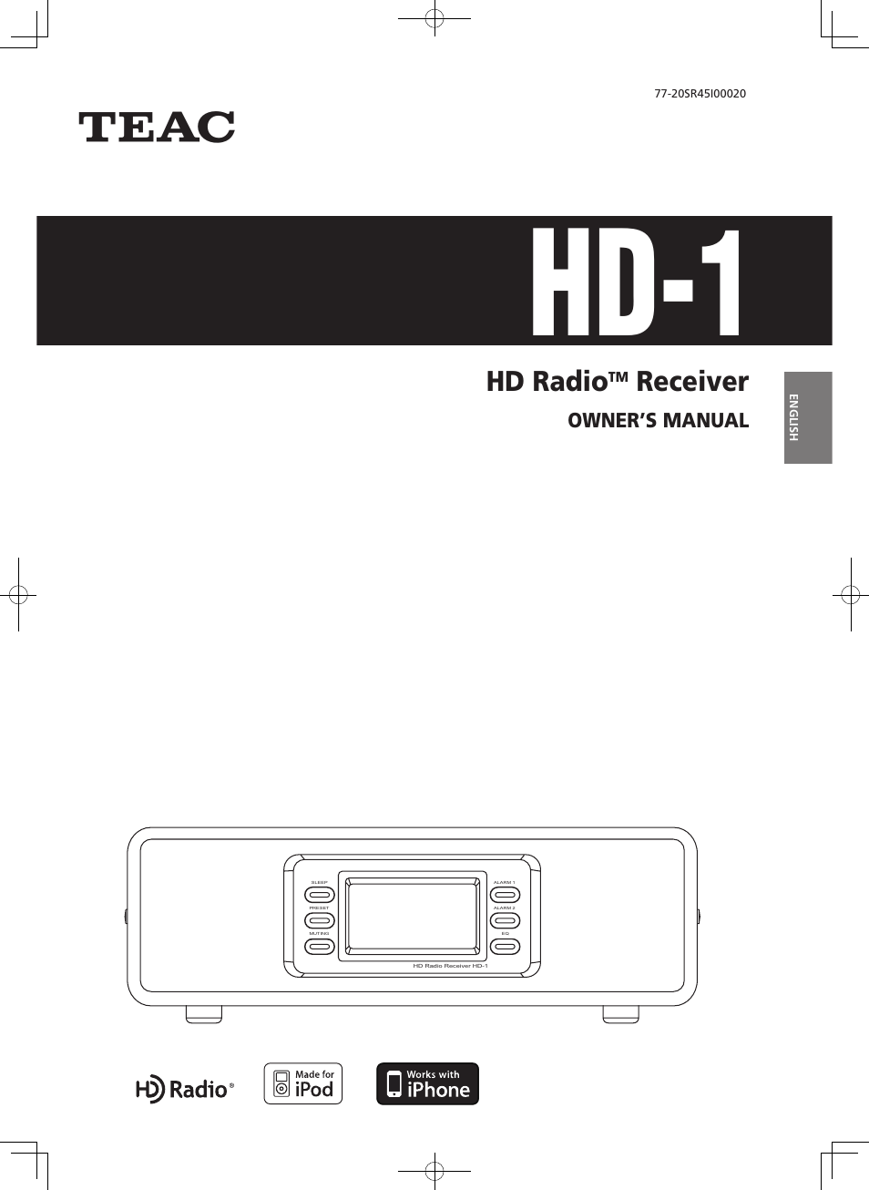 Teac HD-1 User Manual | 20 pages