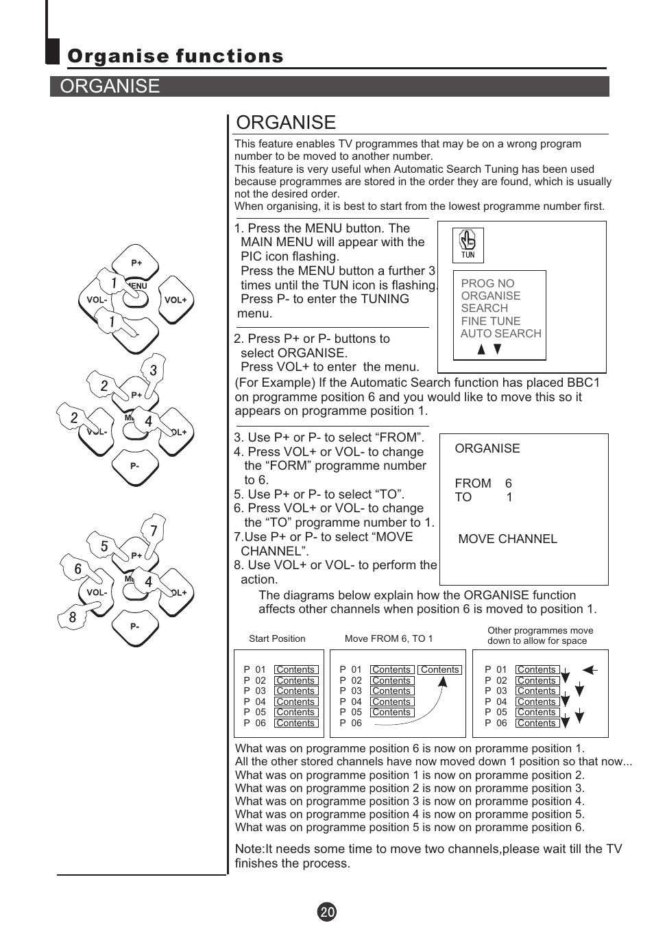 Organise functions organise organise | Teac DVTV5190F User Manual | Page 23 / 39