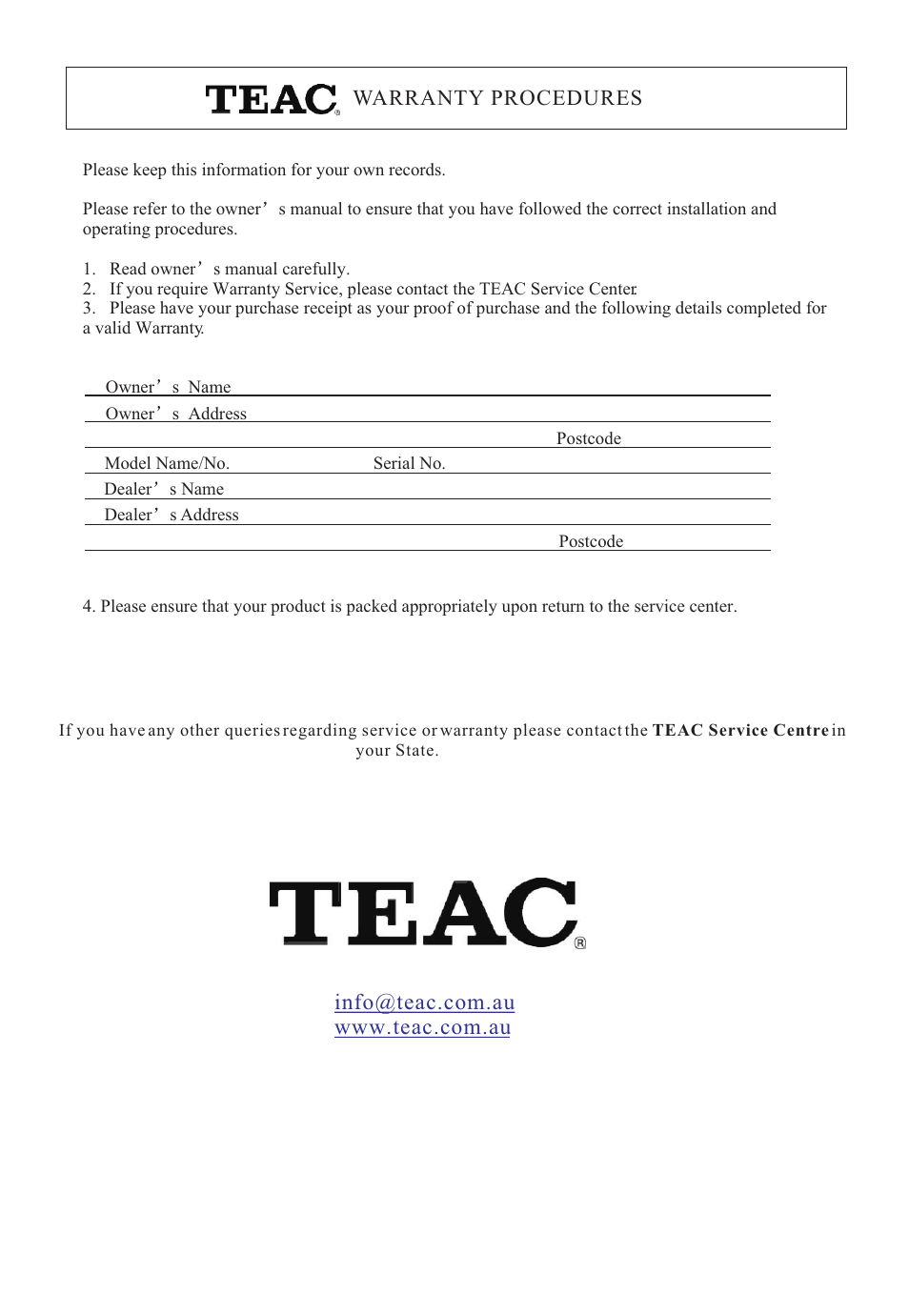Teac DVTV5190F User Manual | Page 3 / 39