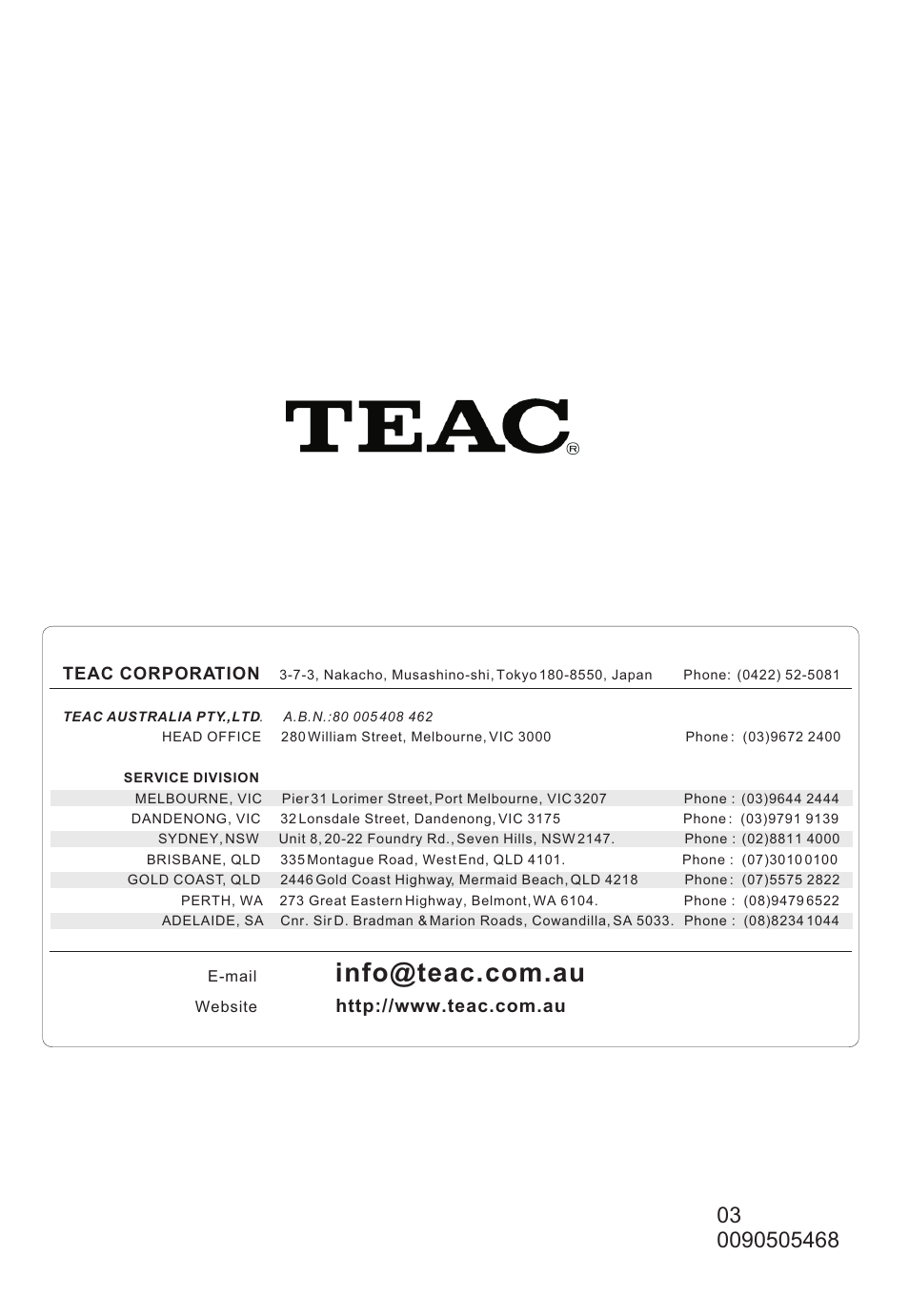 Teac DVTV5190F User Manual | Page 39 / 39