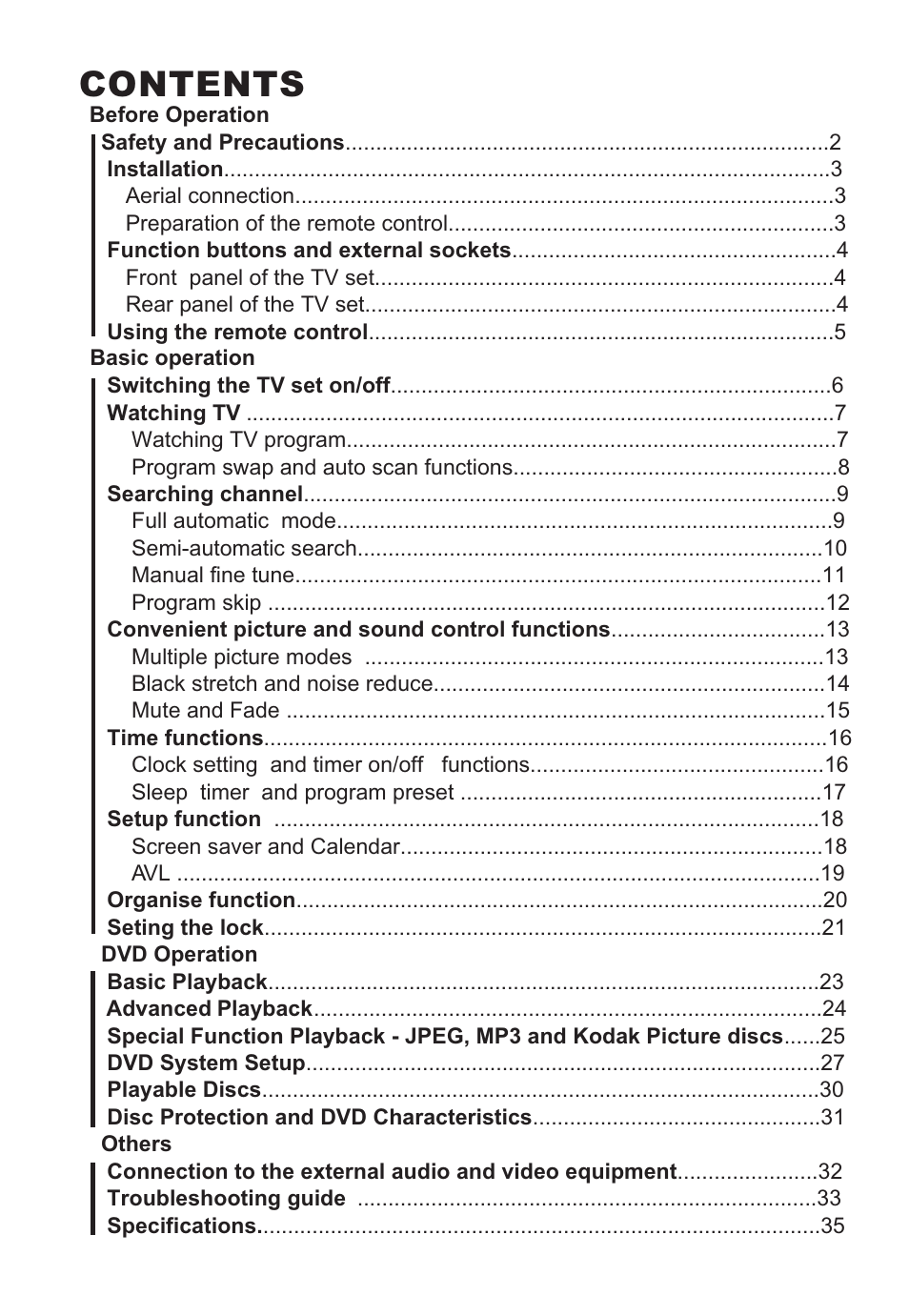 Teac DVTV5190F User Manual | Page 4 / 39