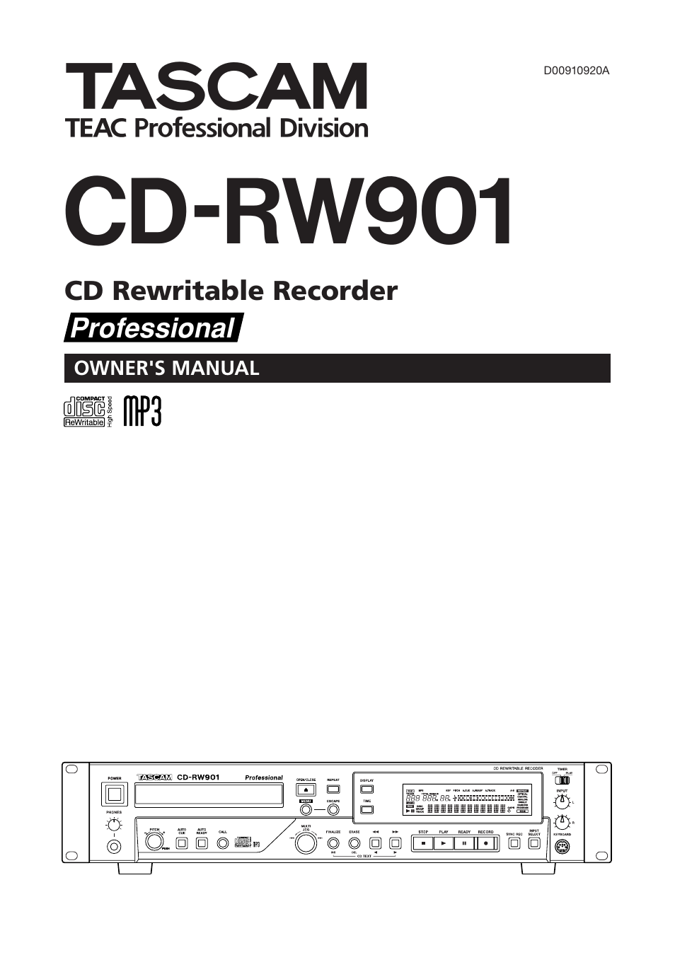 Teac CD-RW901 User Manual | 40 pages