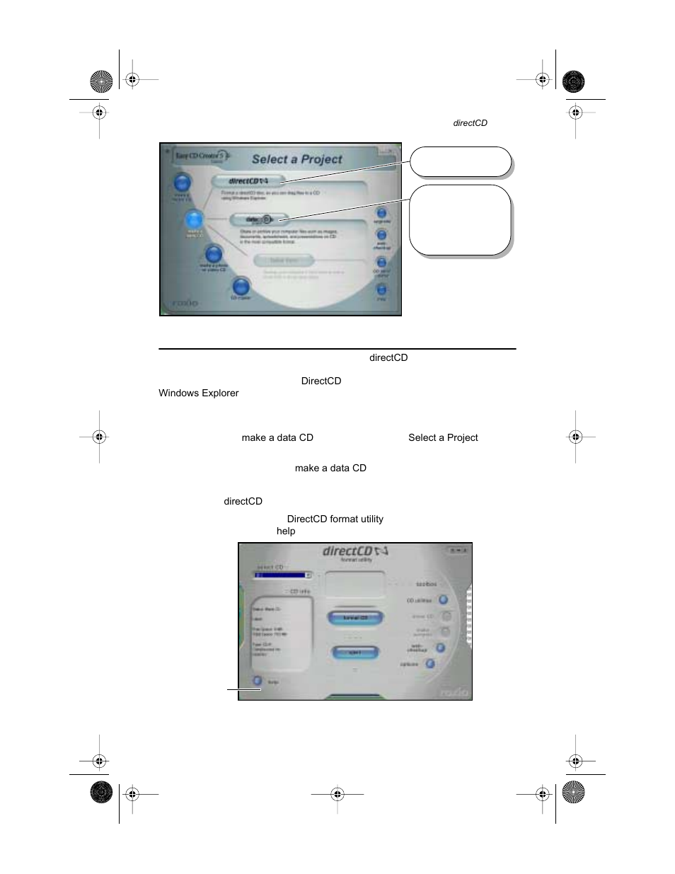 Formatting blank discs for use with directcd, Directcd | Teac E24E User Manual | Page 53 / 74