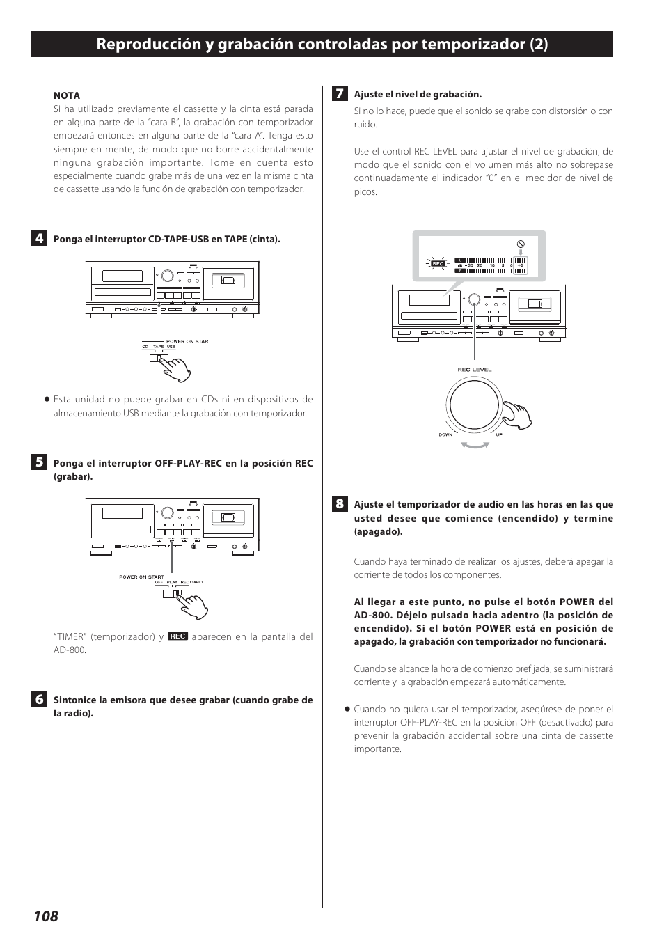 Teac AD-800 User Manual | Page 108 / 112