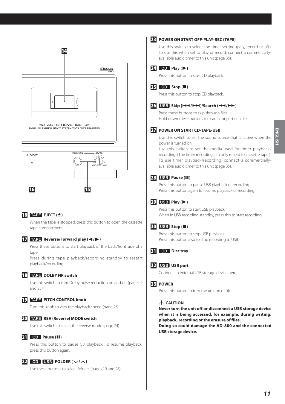 Teac AD-800 User Manual | Page 11 / 112