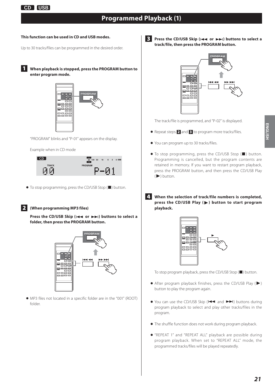 Programmed playback, Programmed playback (1) | Teac AD-800 User Manual | Page 21 / 112