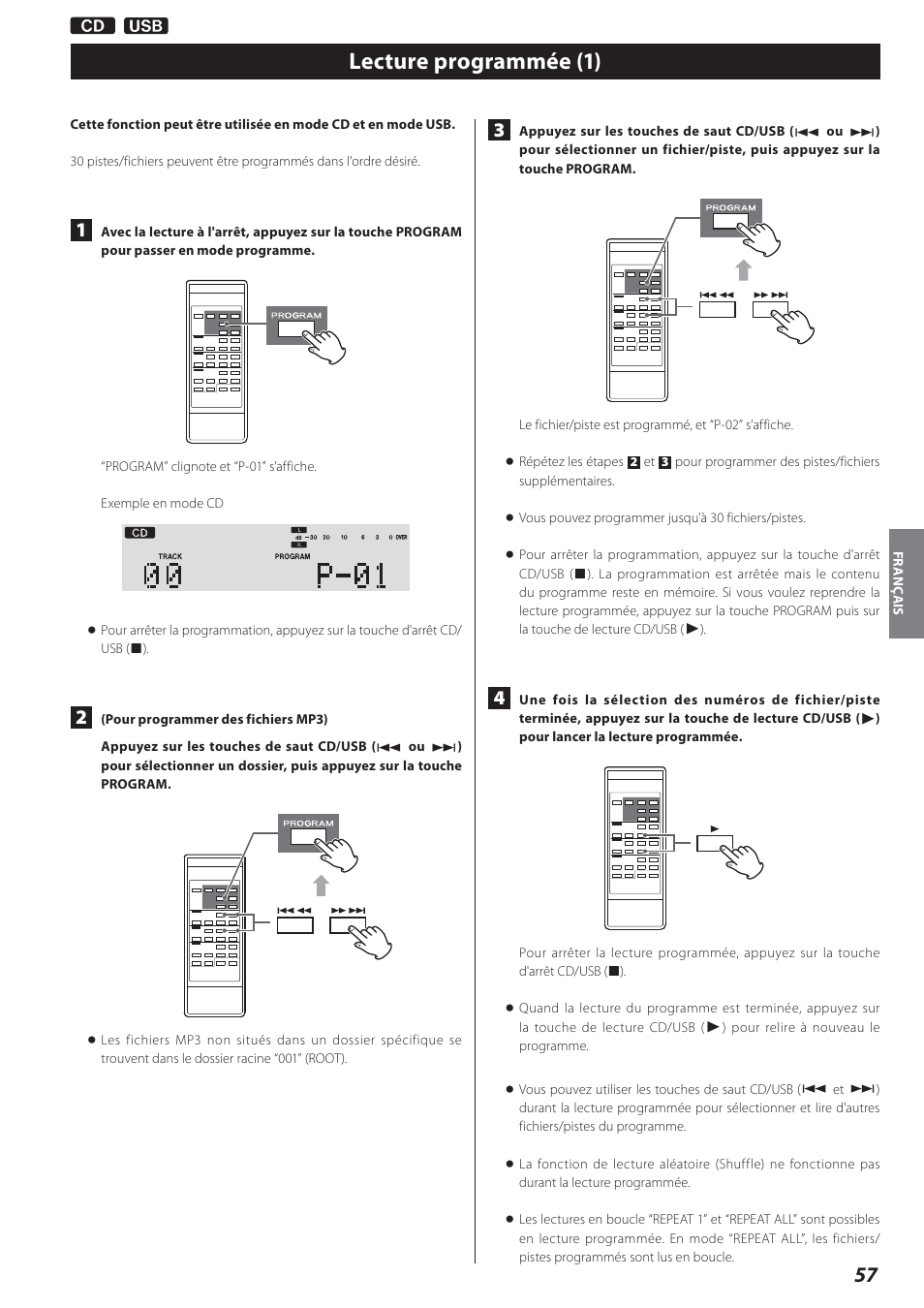 Lecture programmée, Lecture programmée (1) | Teac AD-800 User Manual | Page 57 / 112