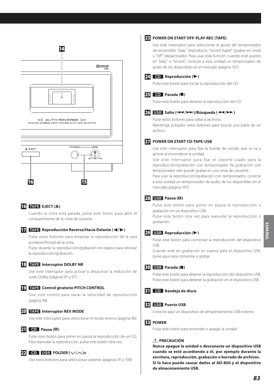 Teac AD-800 User Manual | Page 83 / 112