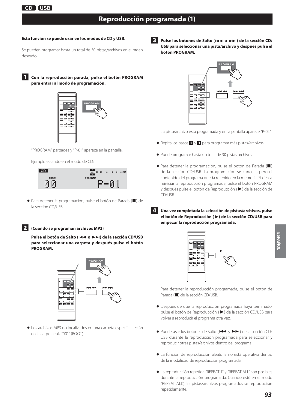 Reproducción programada, Reproducción programada (1) | Teac AD-800 User Manual | Page 93 / 112