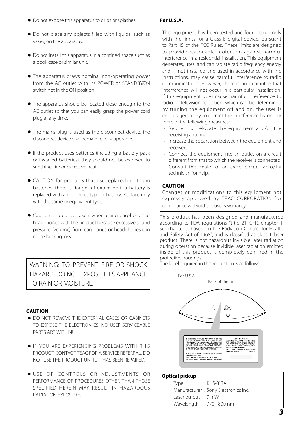 Teac SR-100I User Manual | Page 3 / 96