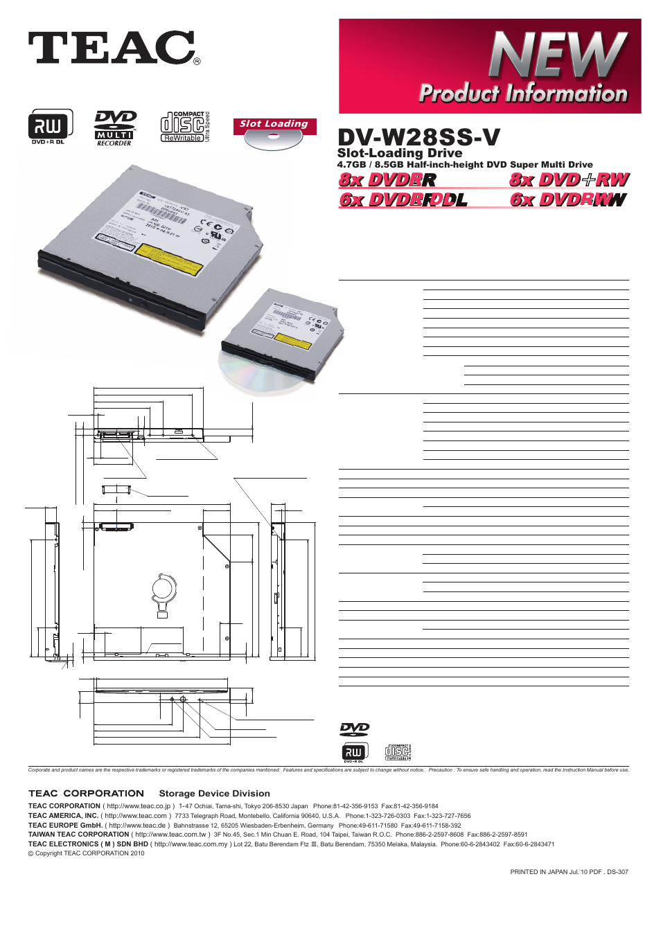 Teac DV-W28SS-V User Manual | 1 page