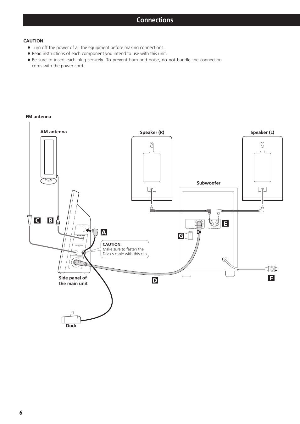 Connections | Teac CDX10I User Manual | Page 6 / 28