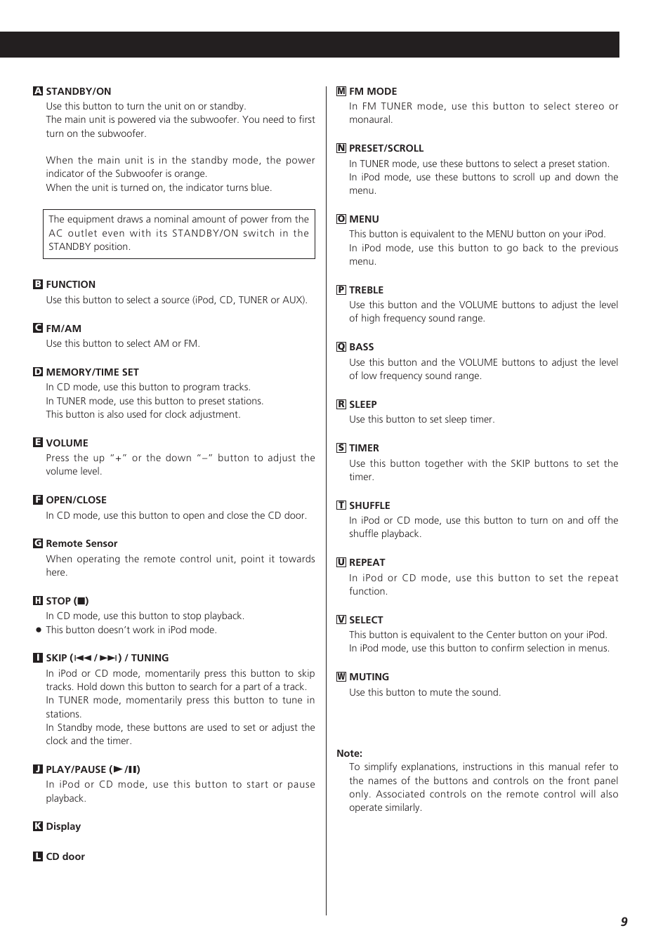 Teac CDX10I User Manual | Page 9 / 28