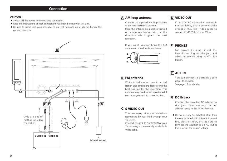 Connection | Teac 1006.MA-1087A User Manual | Page 5 / 12