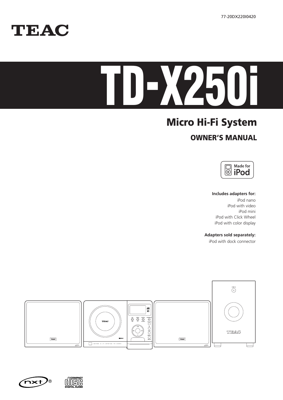 Teac TD-X250I User Manual | 32 pages